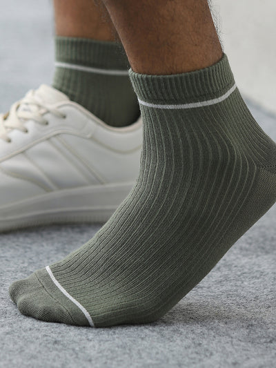 Olive Ankle length Socks 1 Pair
