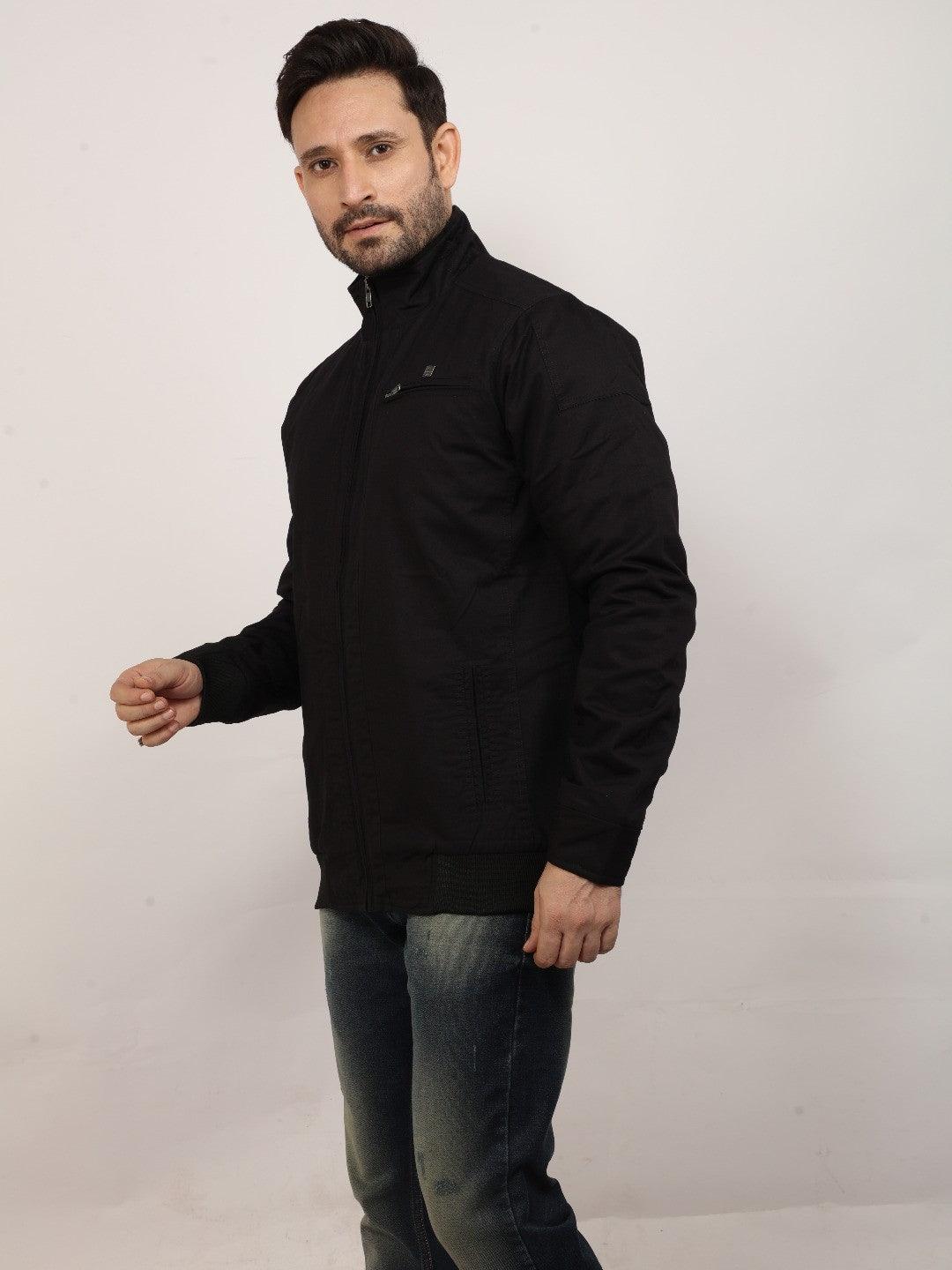 Black Solid Band Jacket