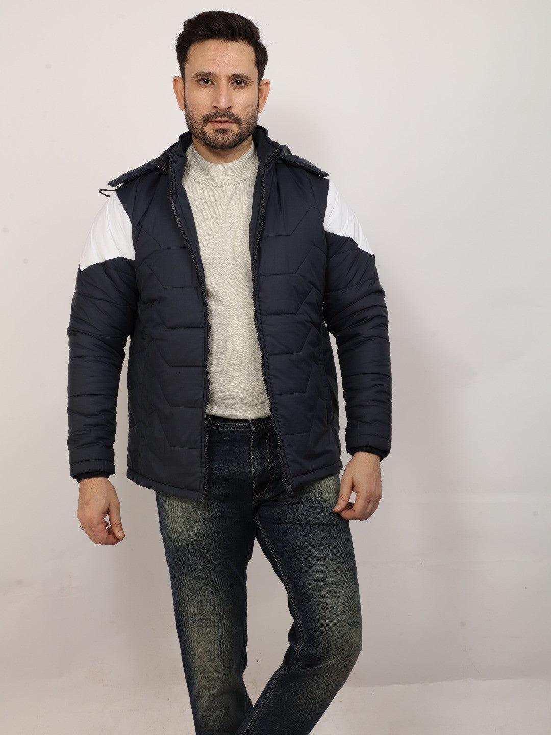 Navy Solid Hood Jacket
