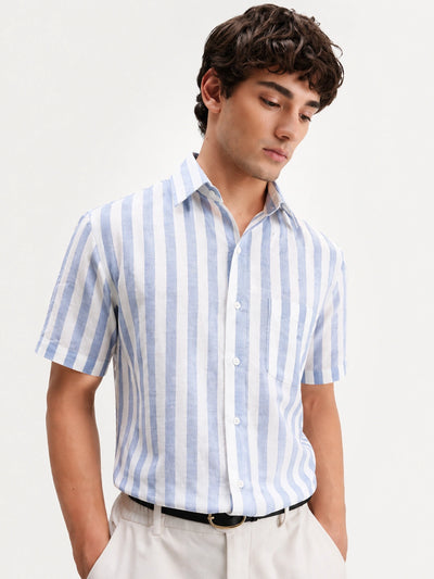 Blue Printed Shirt