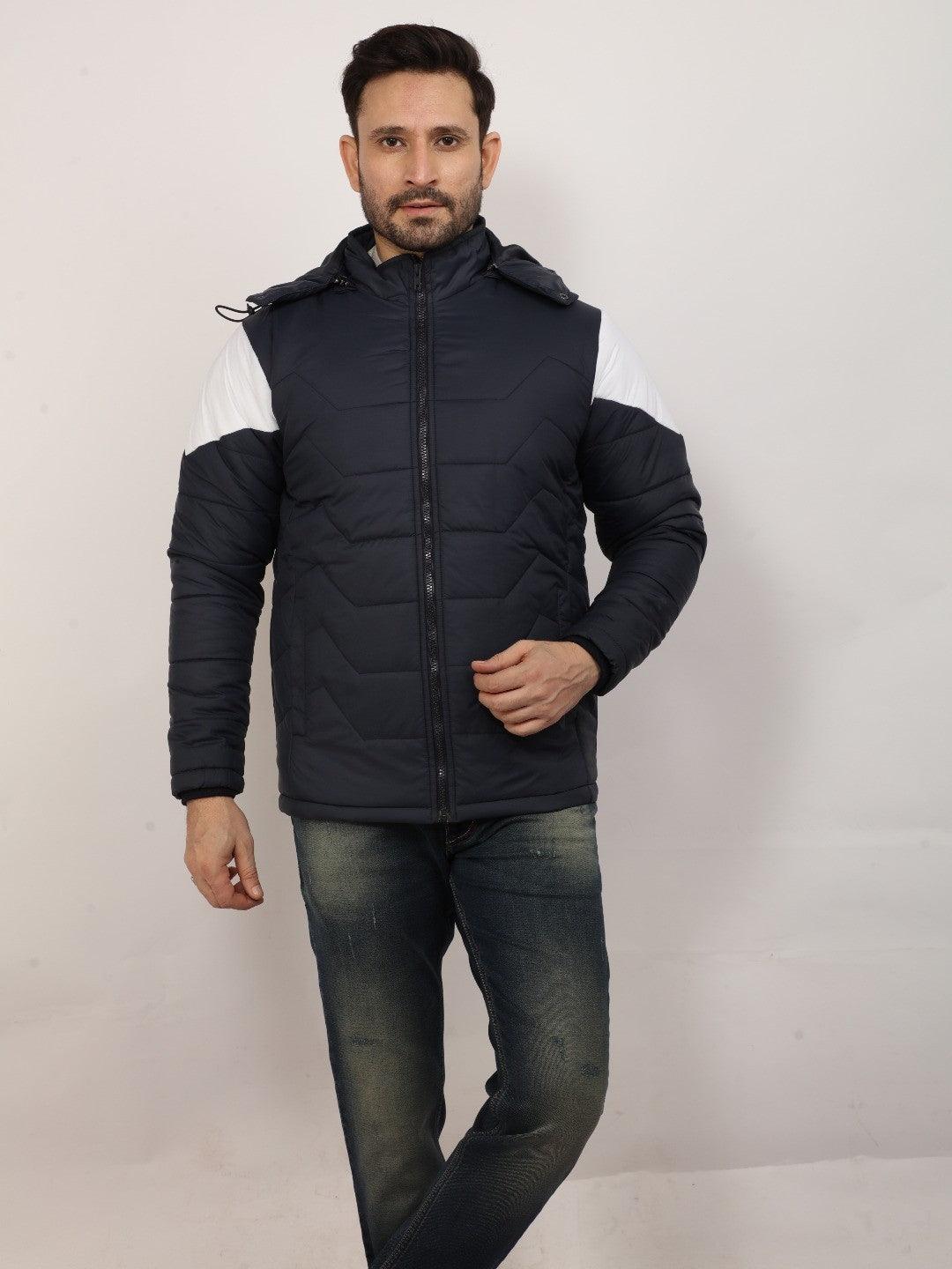 Navy Solid Hood Jacket
