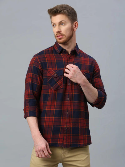 Maroon Checkered Shirt - Klub Fox