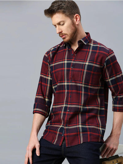 Maroon Checkered Shirt - Klub Fox