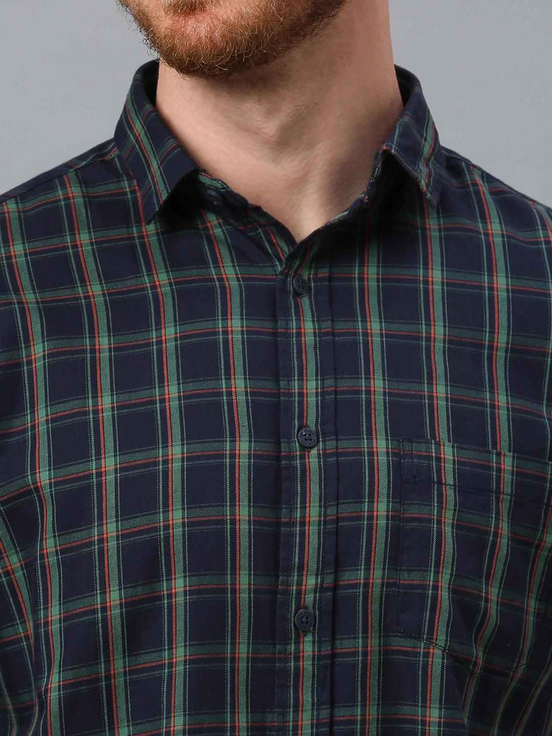 Navy Checkered Shirt - Klub Fox