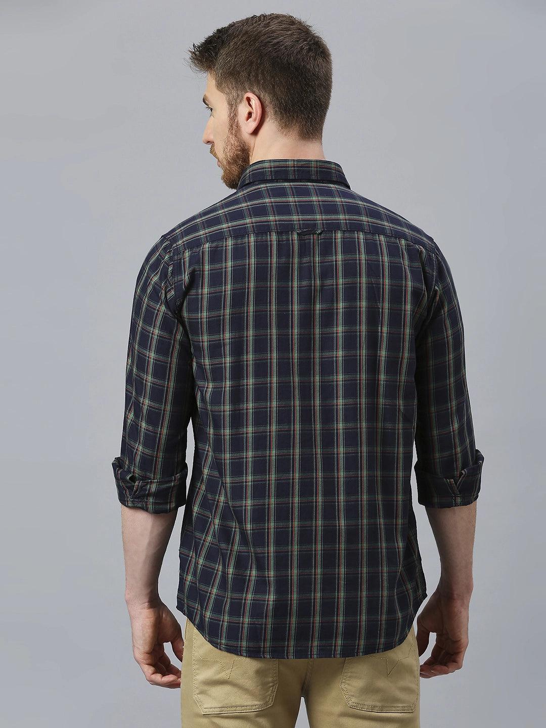 Navy Checkered Shirt - Klub Fox