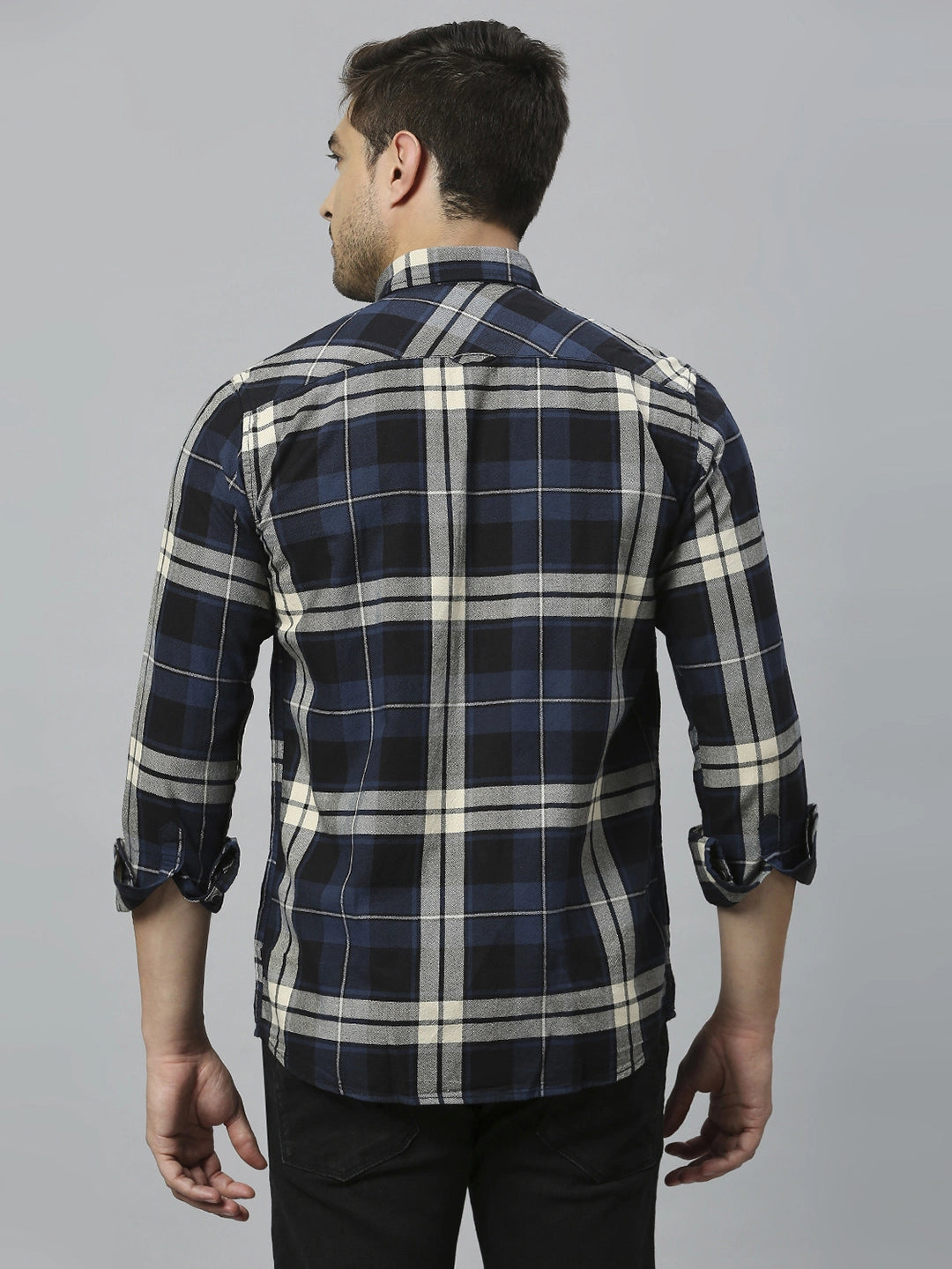 Navy Checkered Shirt