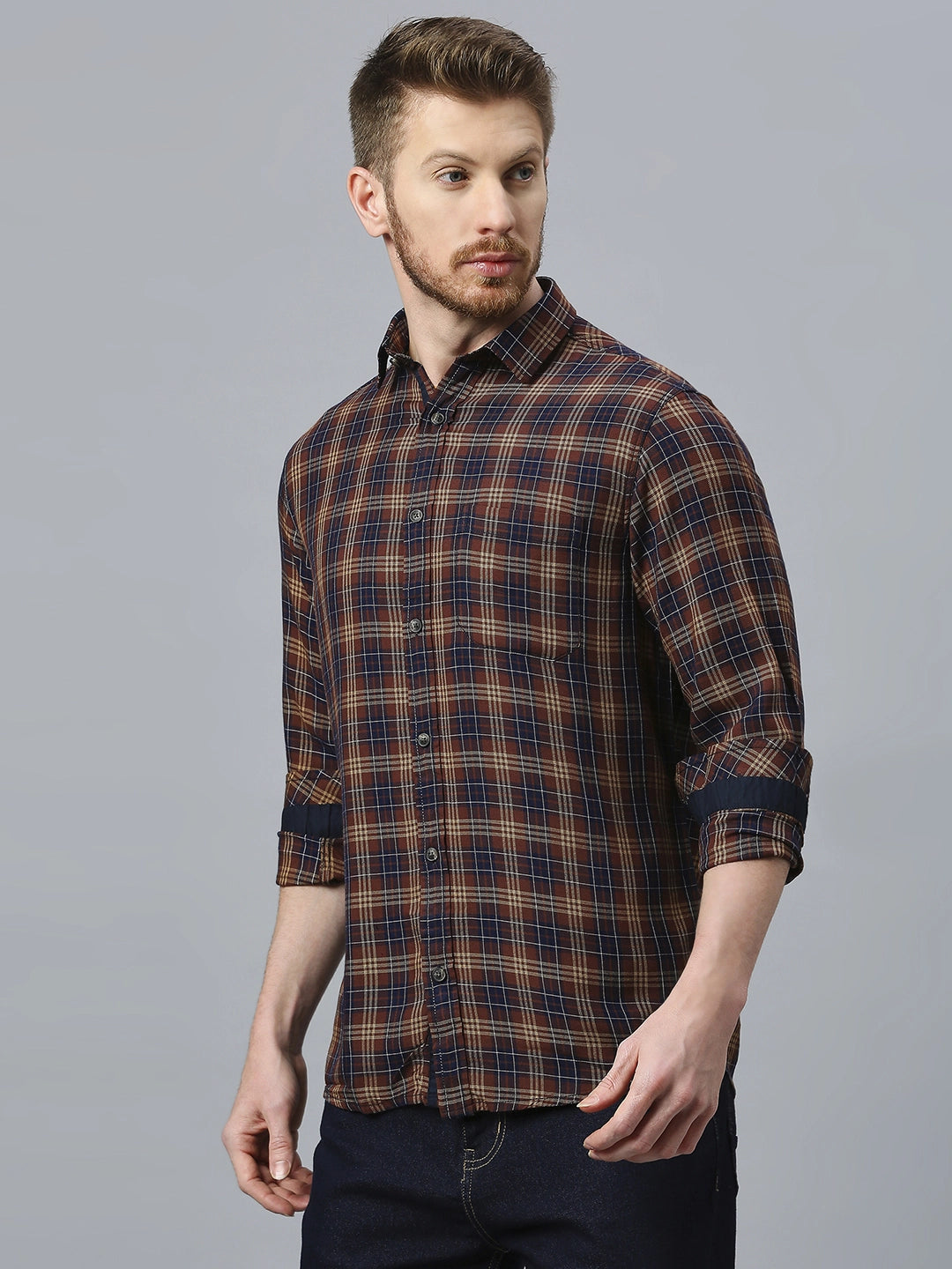 Brown Checkered Shirt