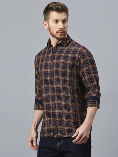 Brown Checkered Shirt - Klub Fox