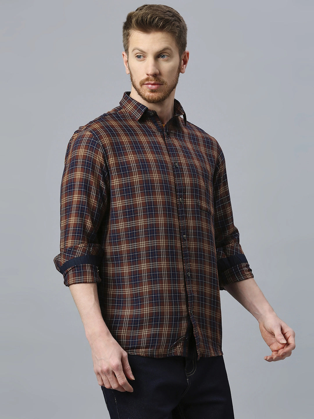 Brown Checkered Shirt