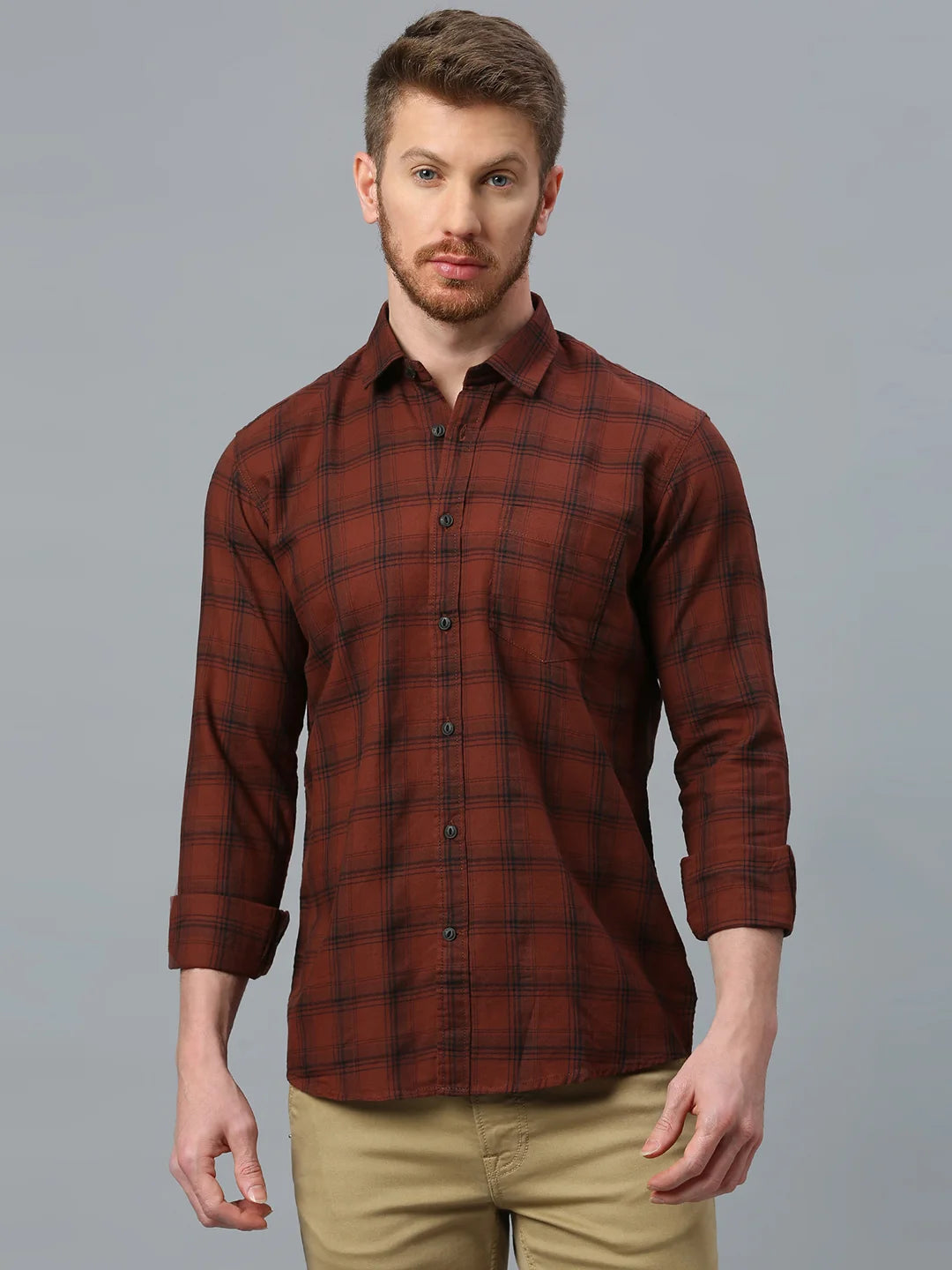 Maroon Checkered Shirt