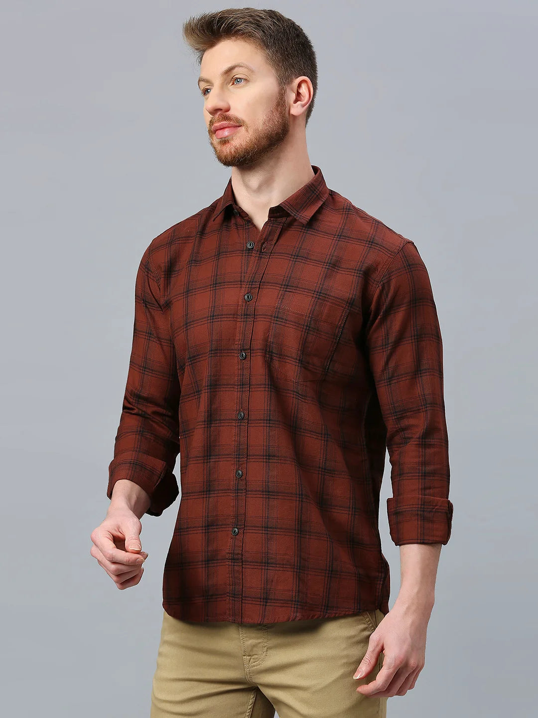 Maroon Checkered Shirt