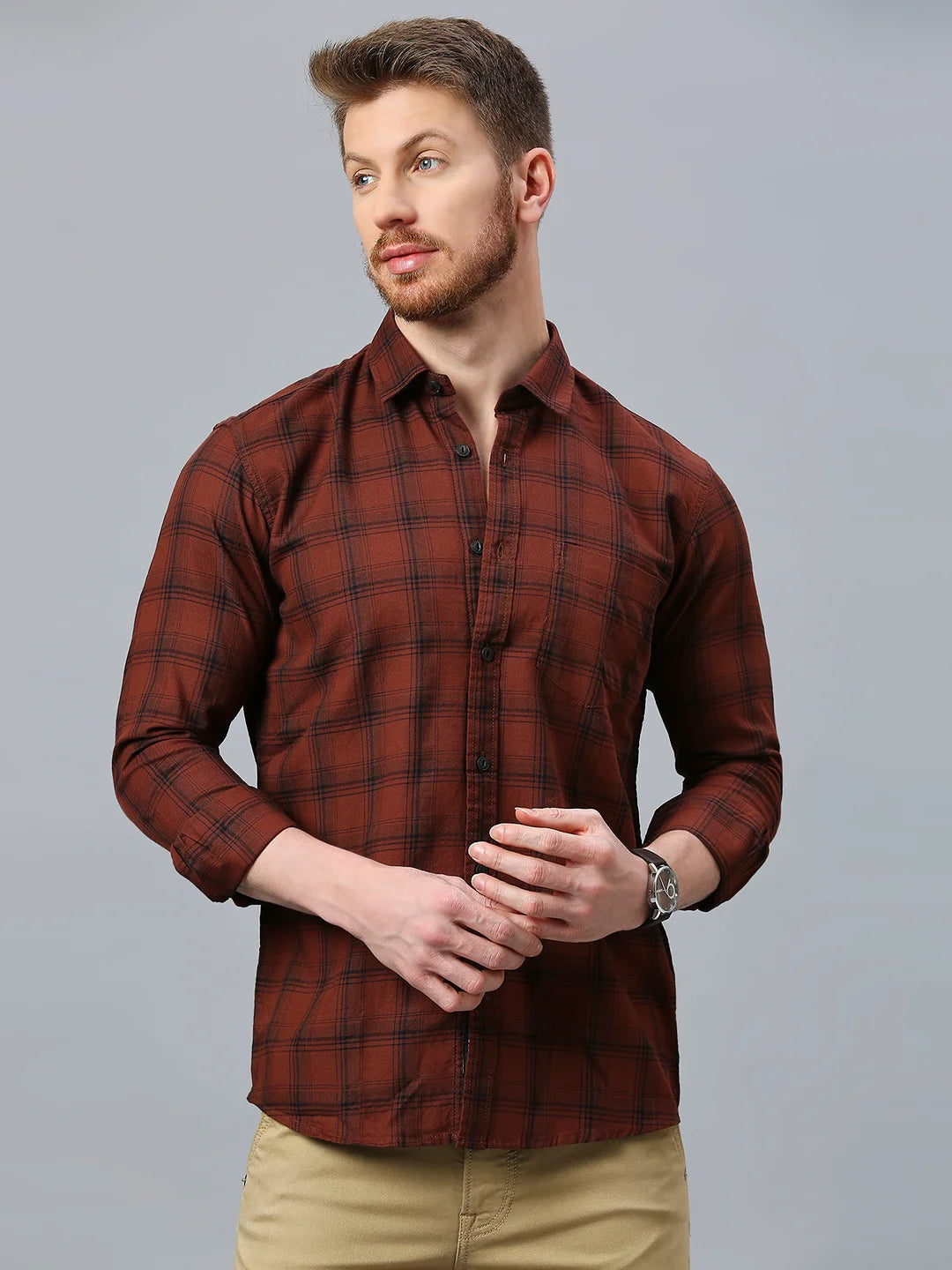 Maroon Checkered Shirt