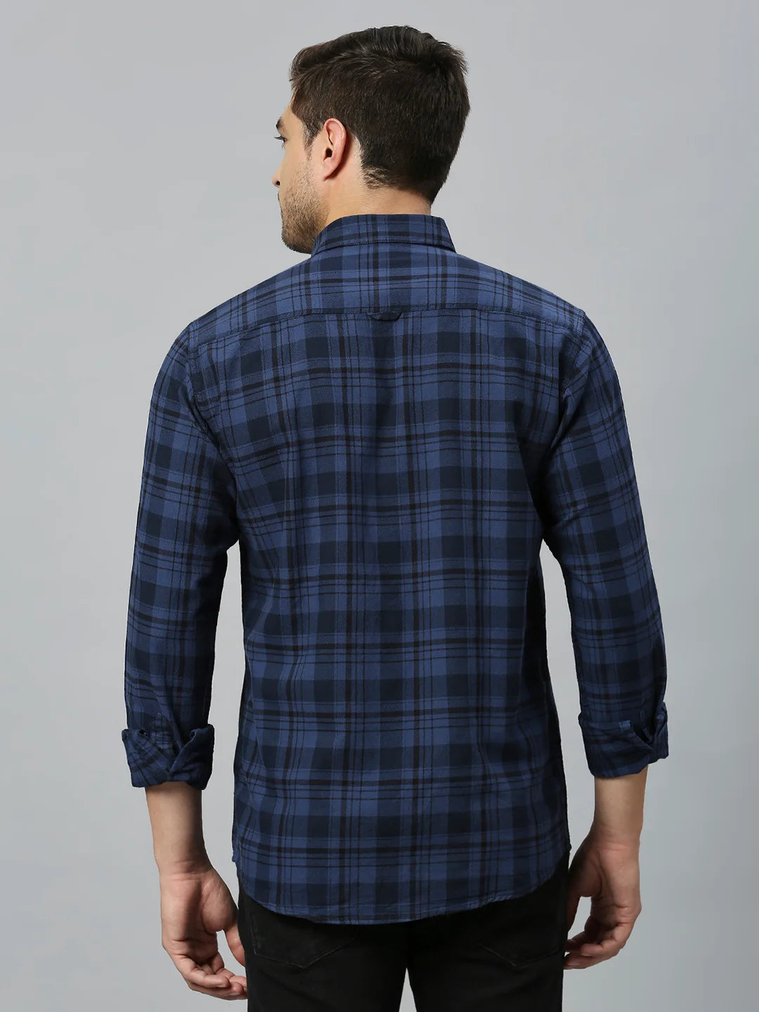 Navy Checkered Shirt