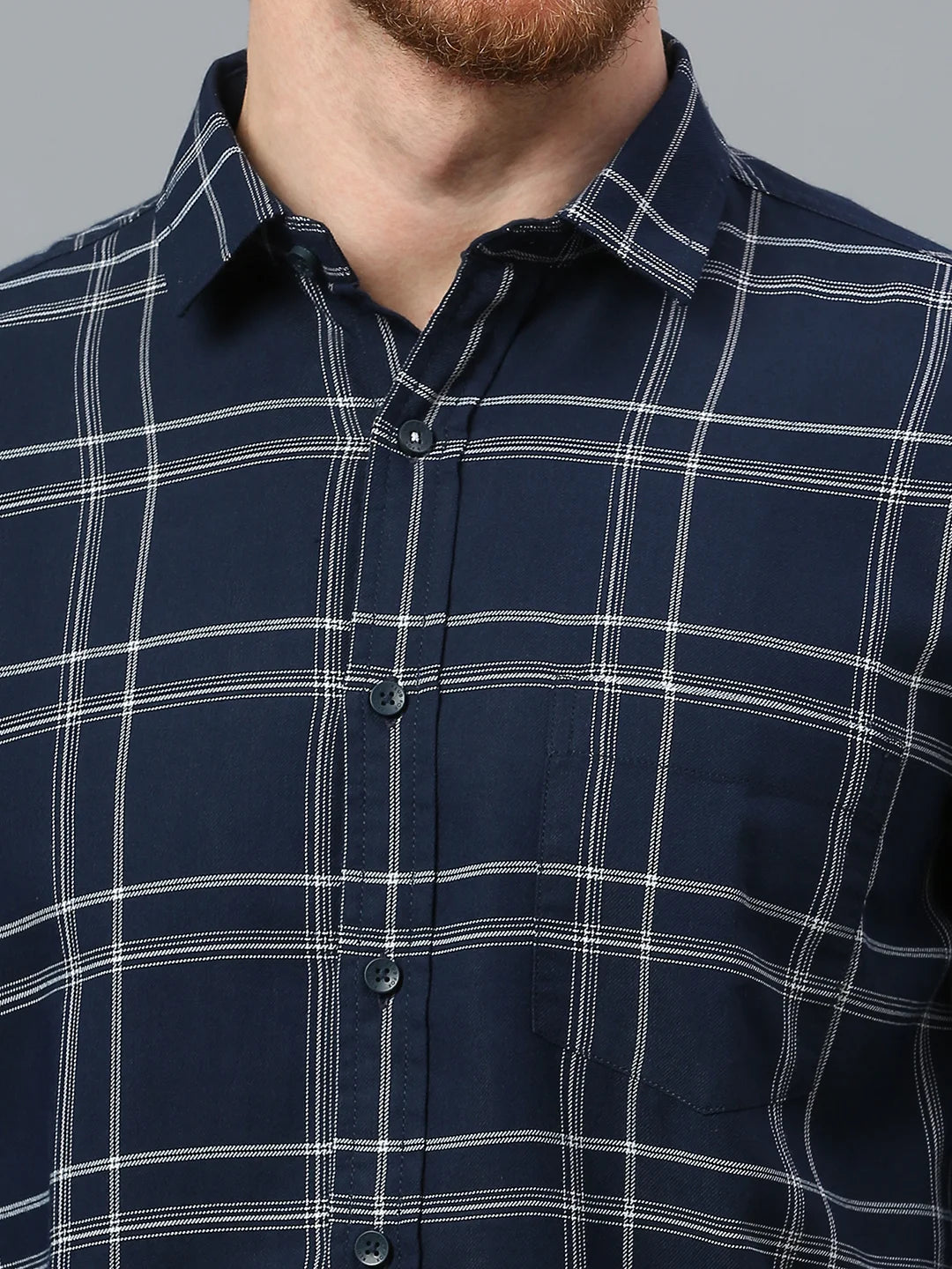 Navy Checkered Shirt