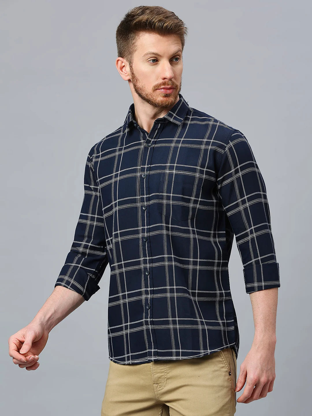 Navy Checkered Shirt