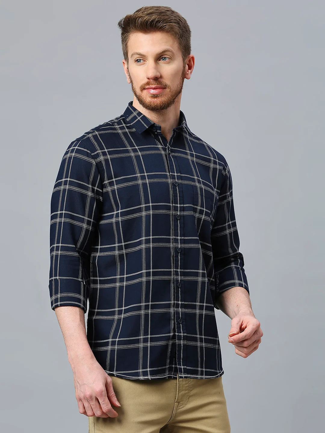 Navy Checkered Shirt