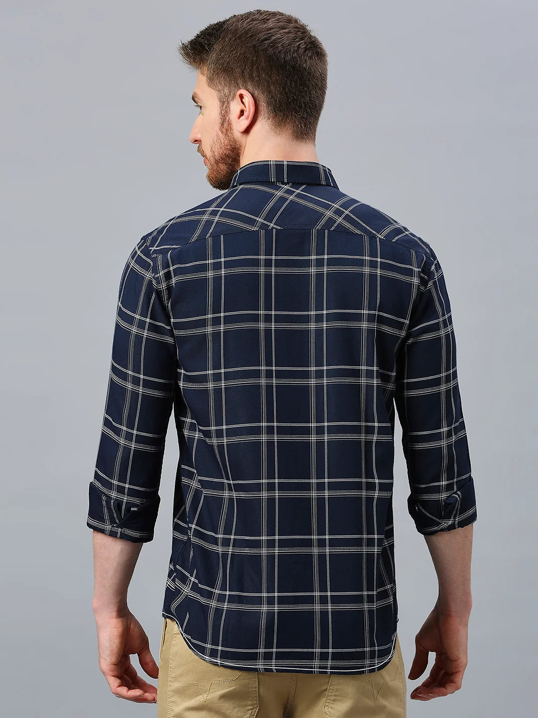 Navy Checkered Shirt