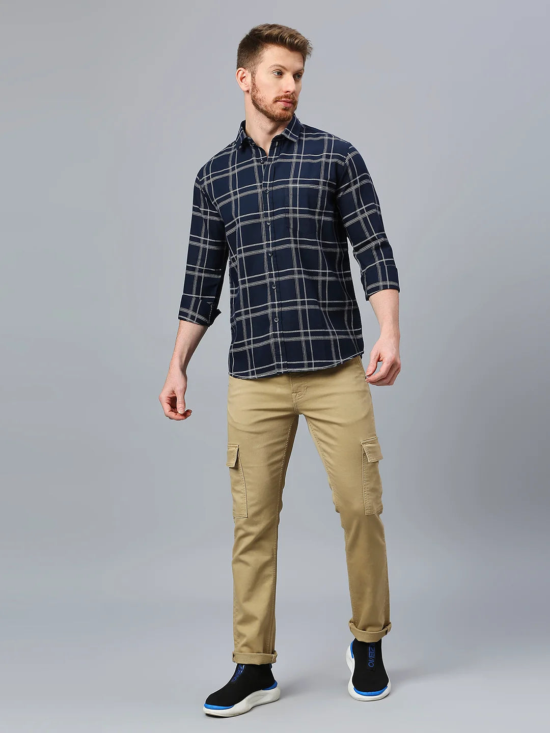 Navy Checkered Shirt