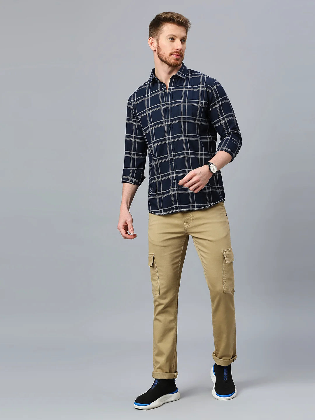 Navy Checkered Shirt