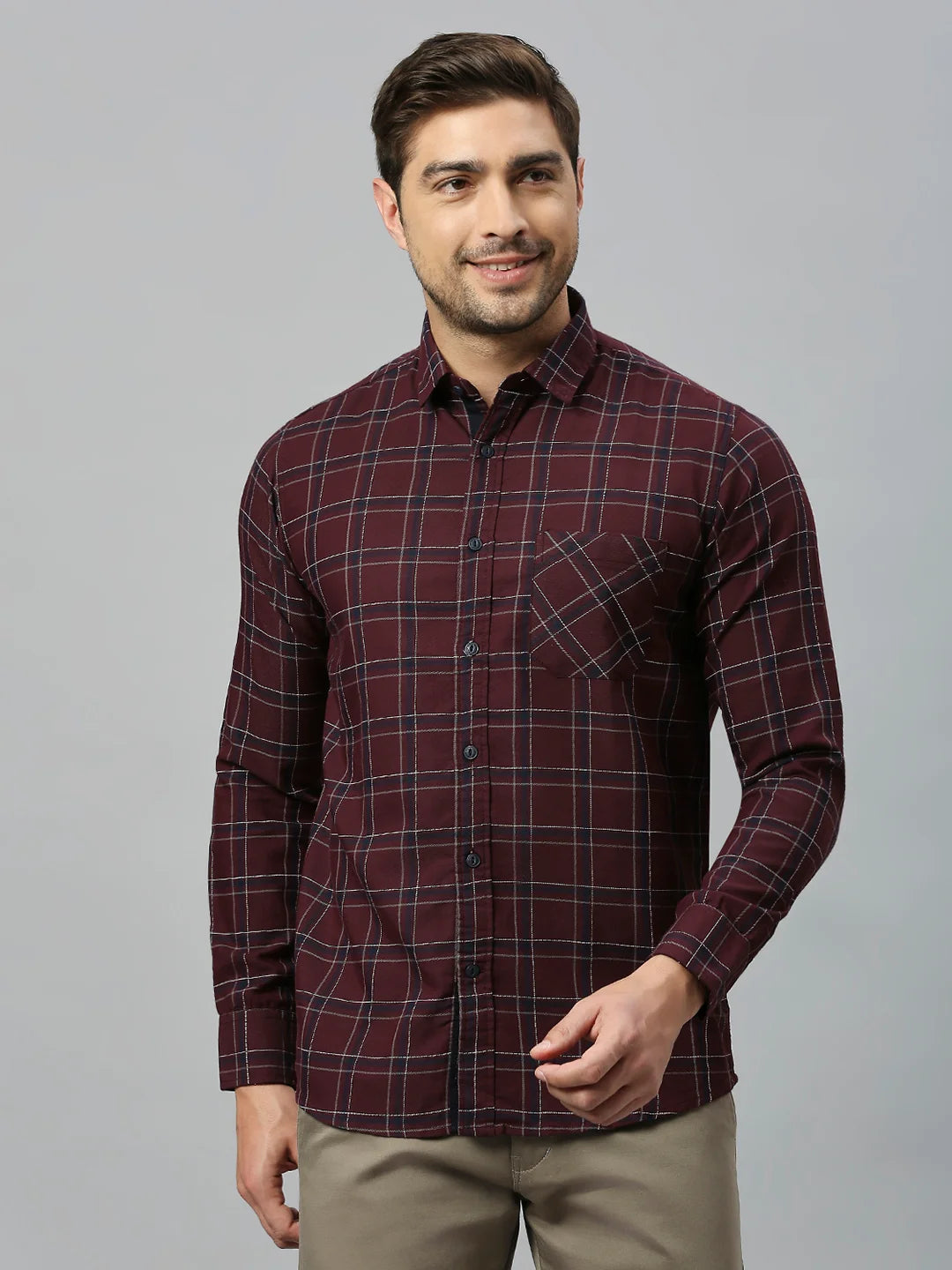 Maroon Checkered Shirt