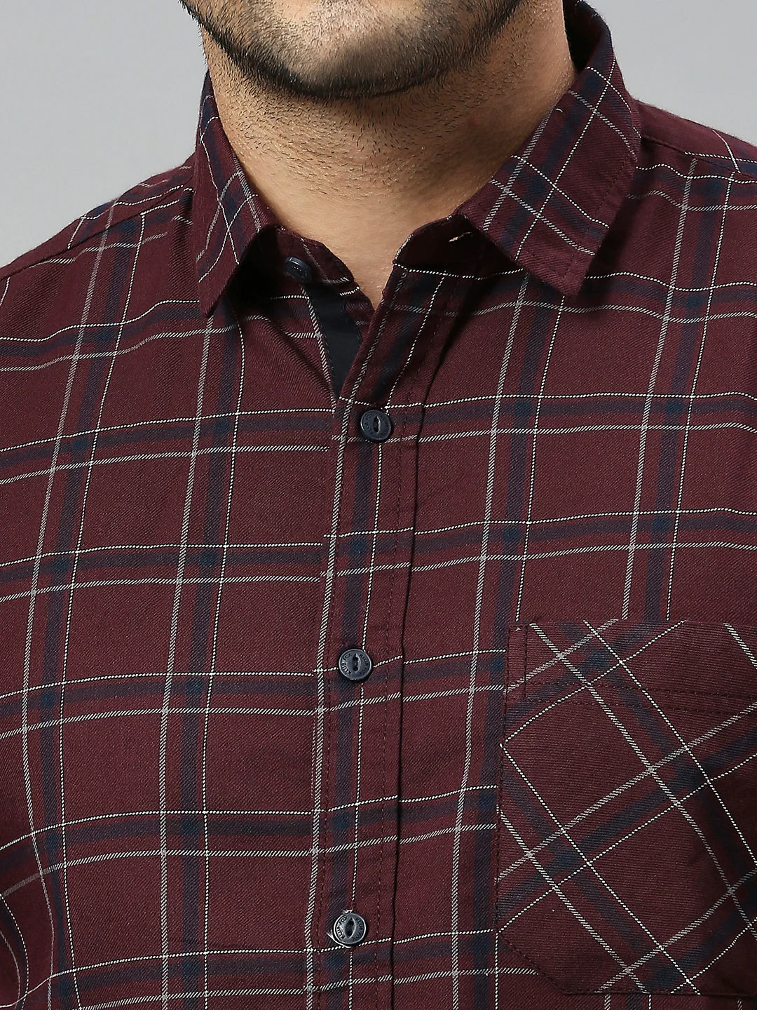 Maroon Checkered Shirt