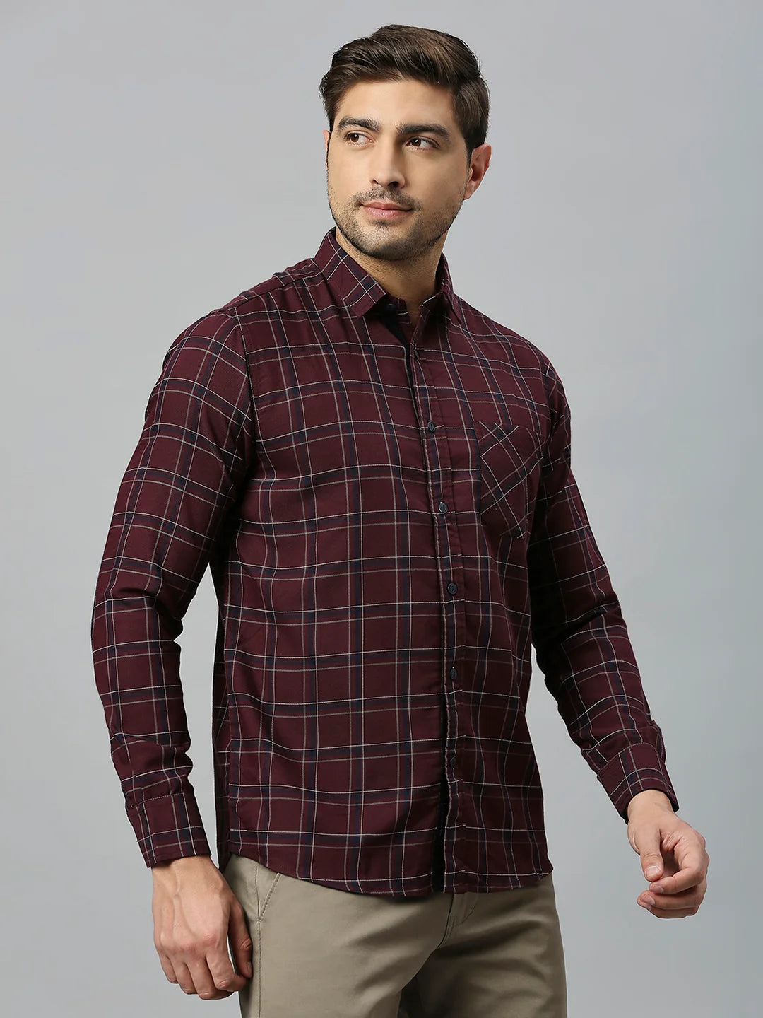 Maroon Checkered Shirt