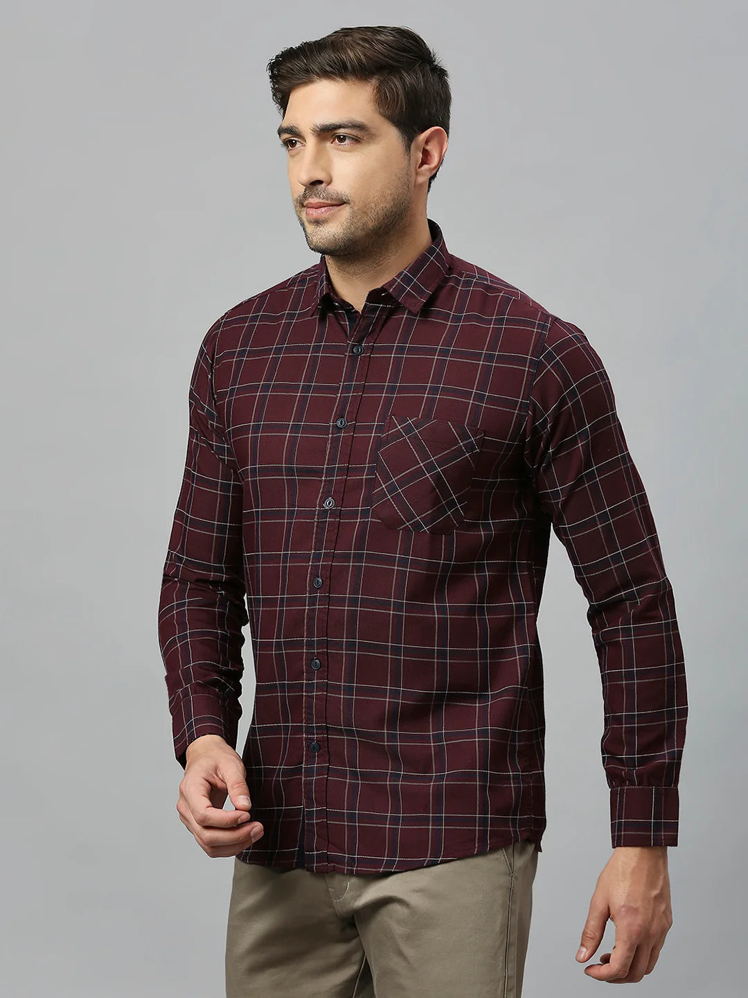 Maroon Checkered Shirt