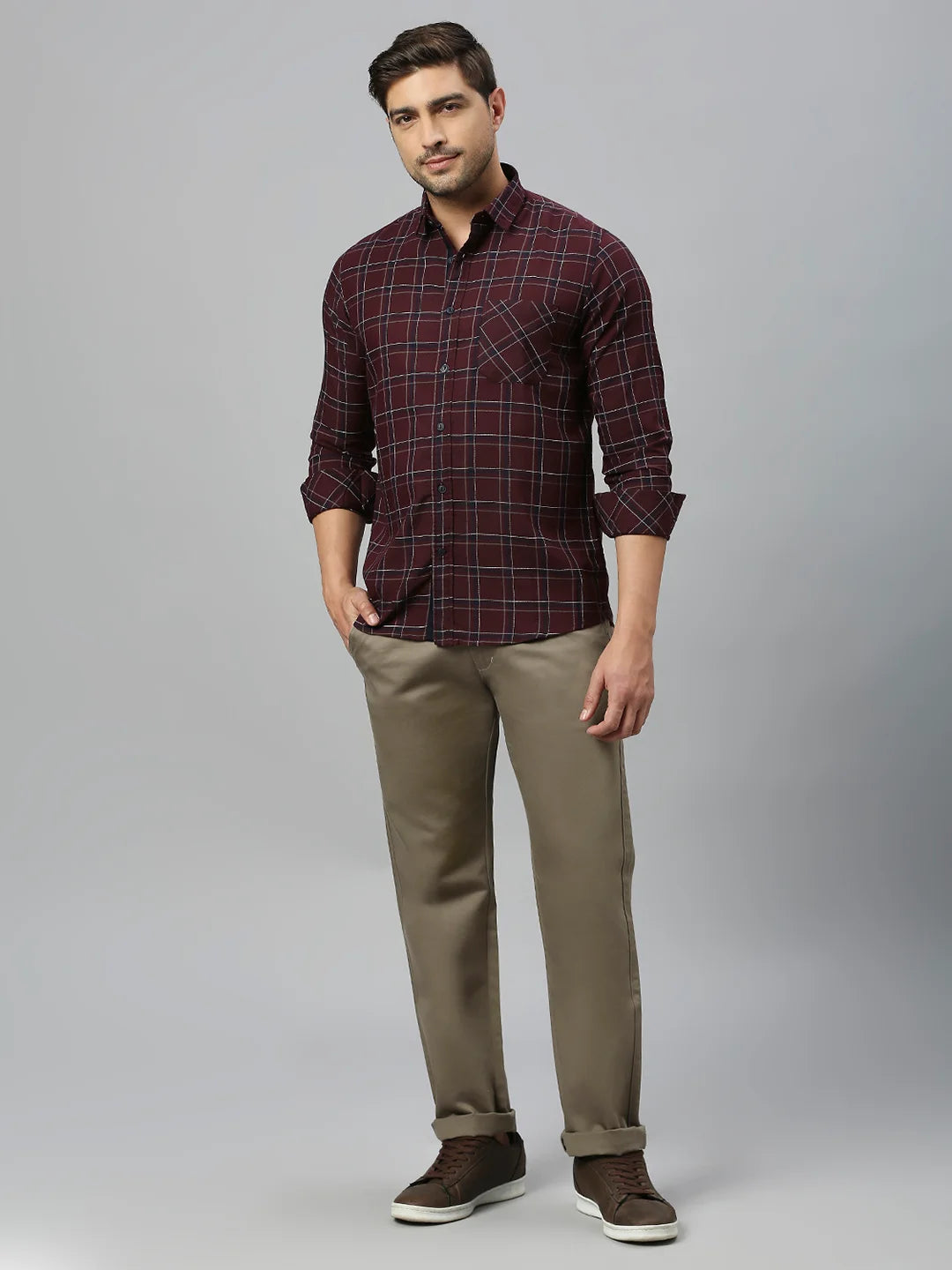 Maroon Checkered Shirt