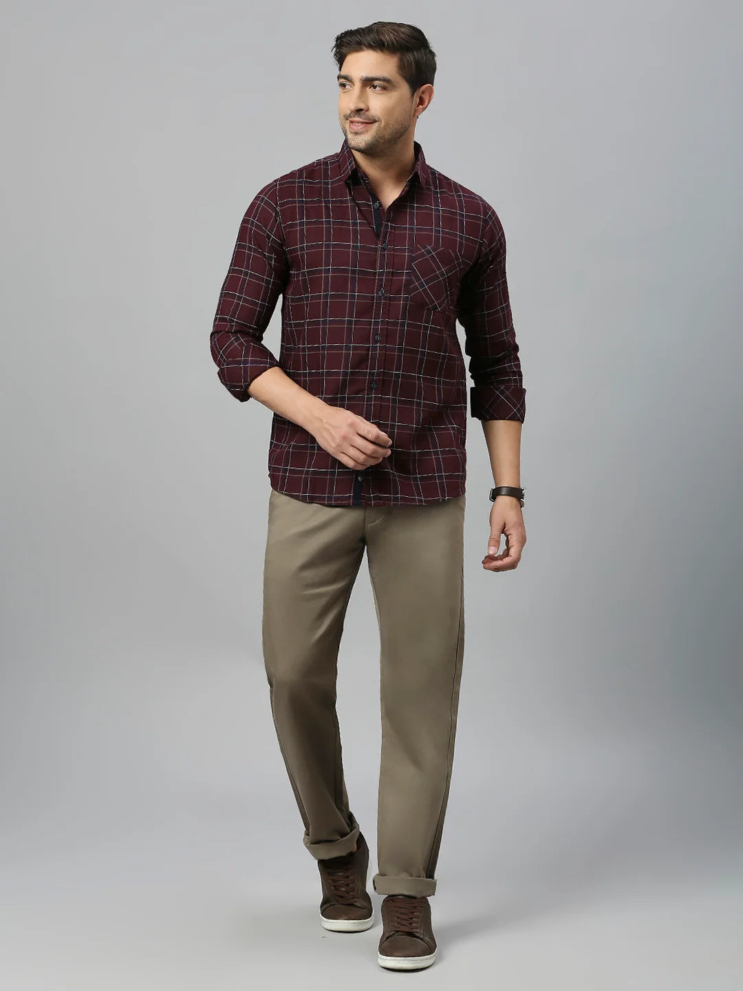 Maroon Checkered Shirt