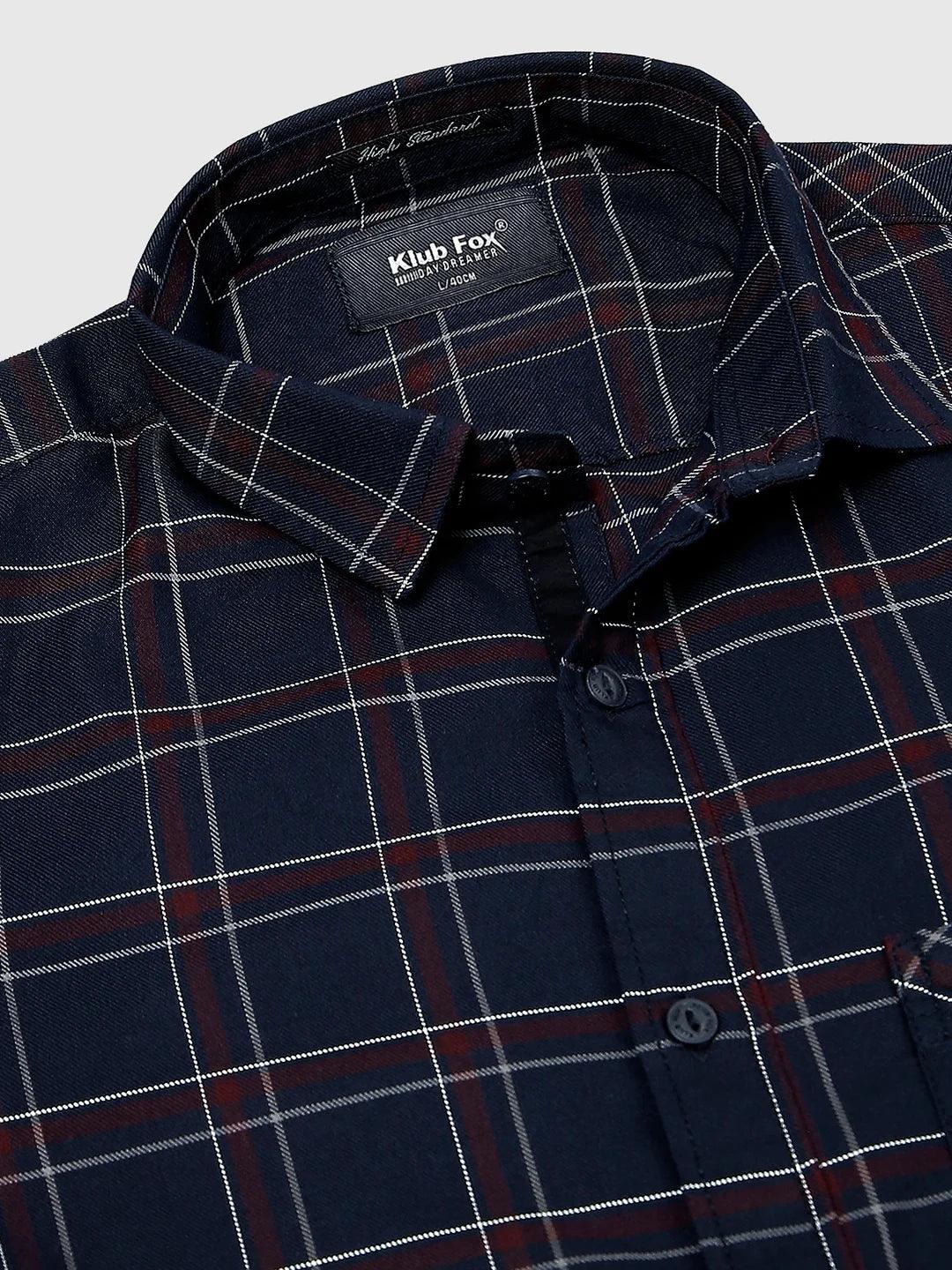 Navy Checkered Shirt