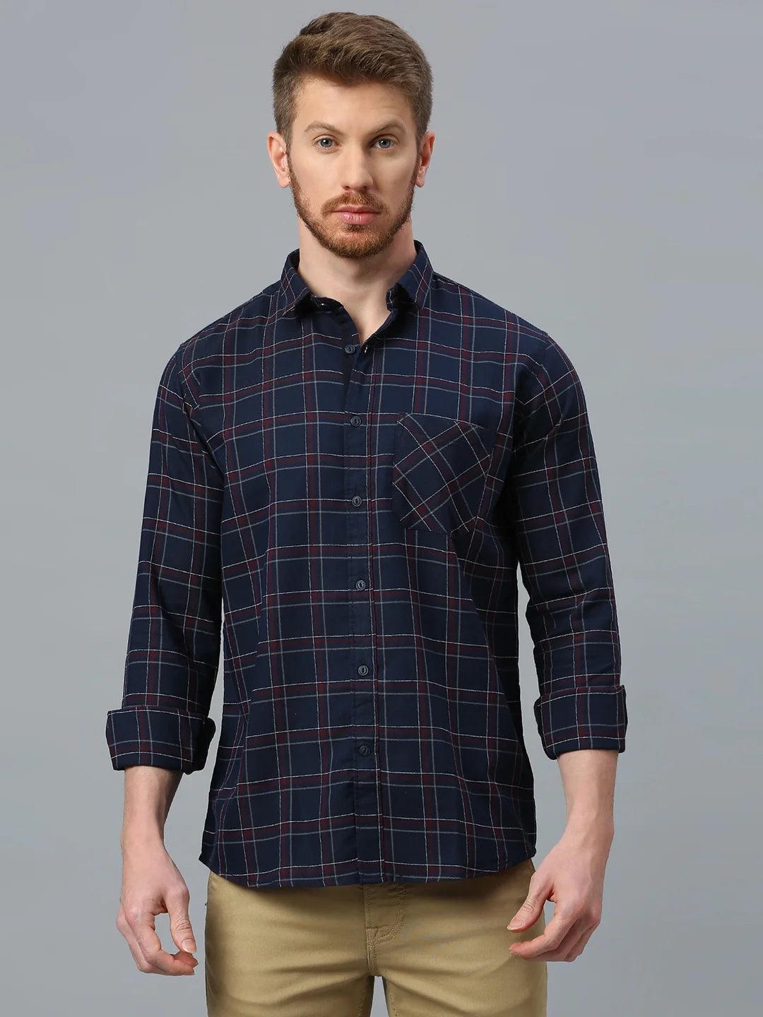 Navy Checkered Shirt