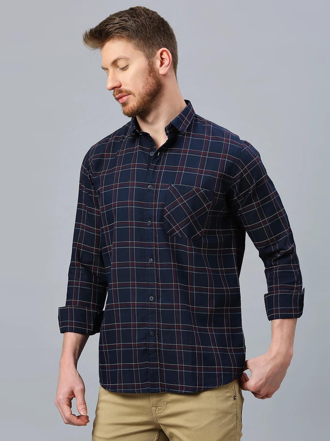 Navy Checkered Shirt