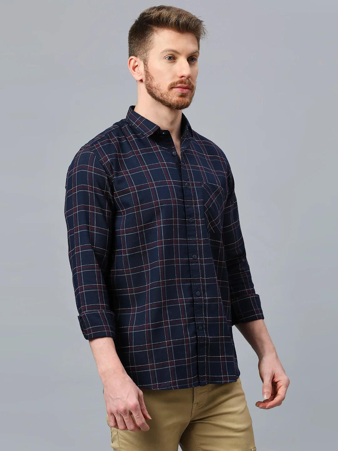 Navy Checkered Shirt