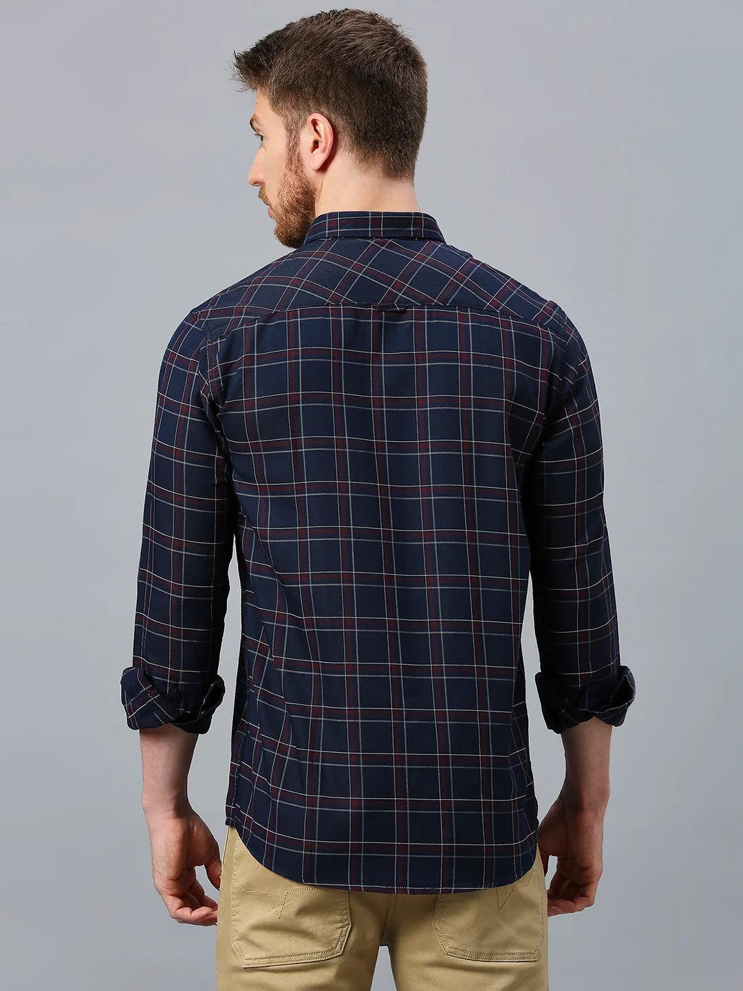 Navy Checkered Shirt