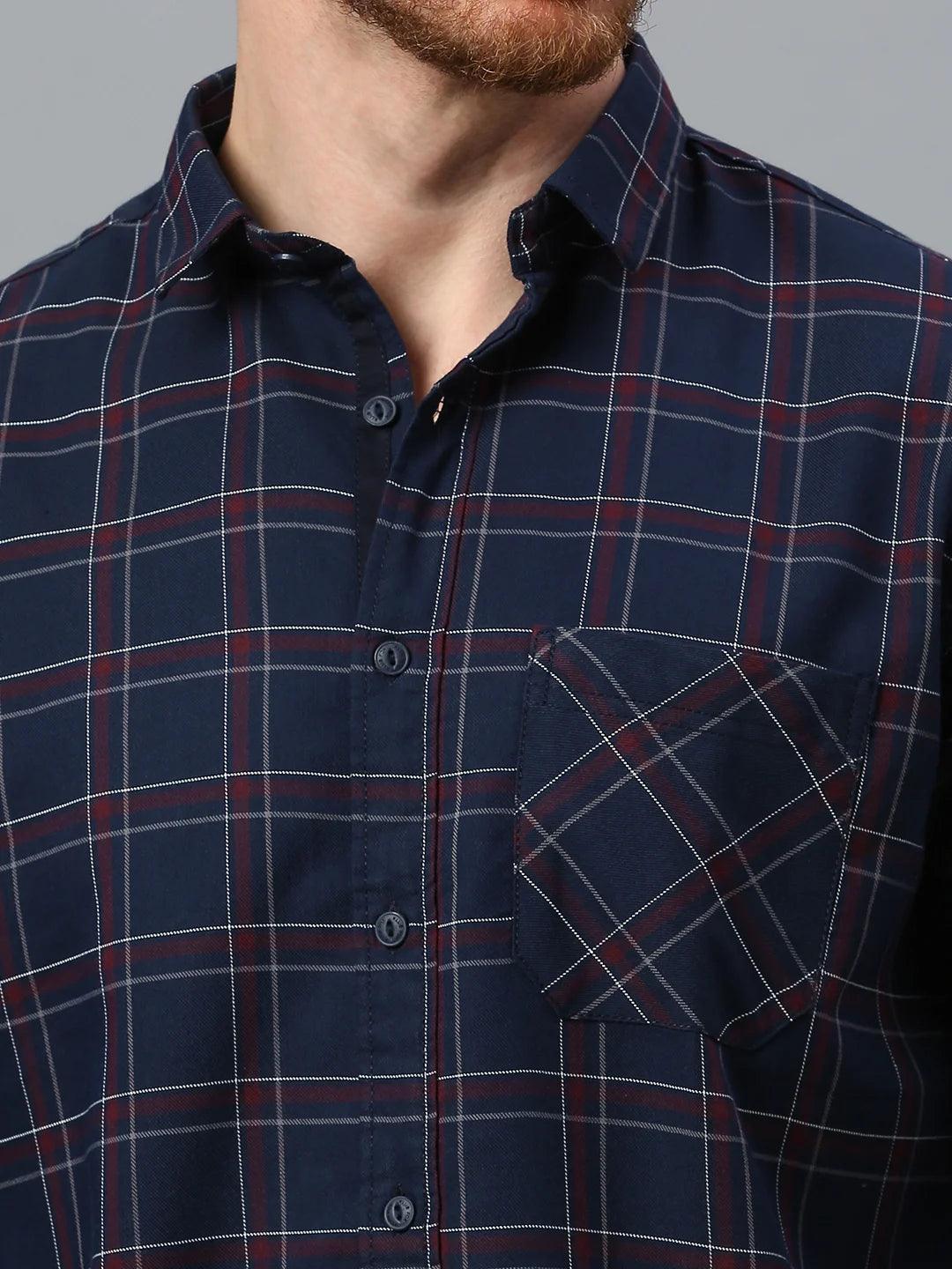 Navy Checkered Shirt