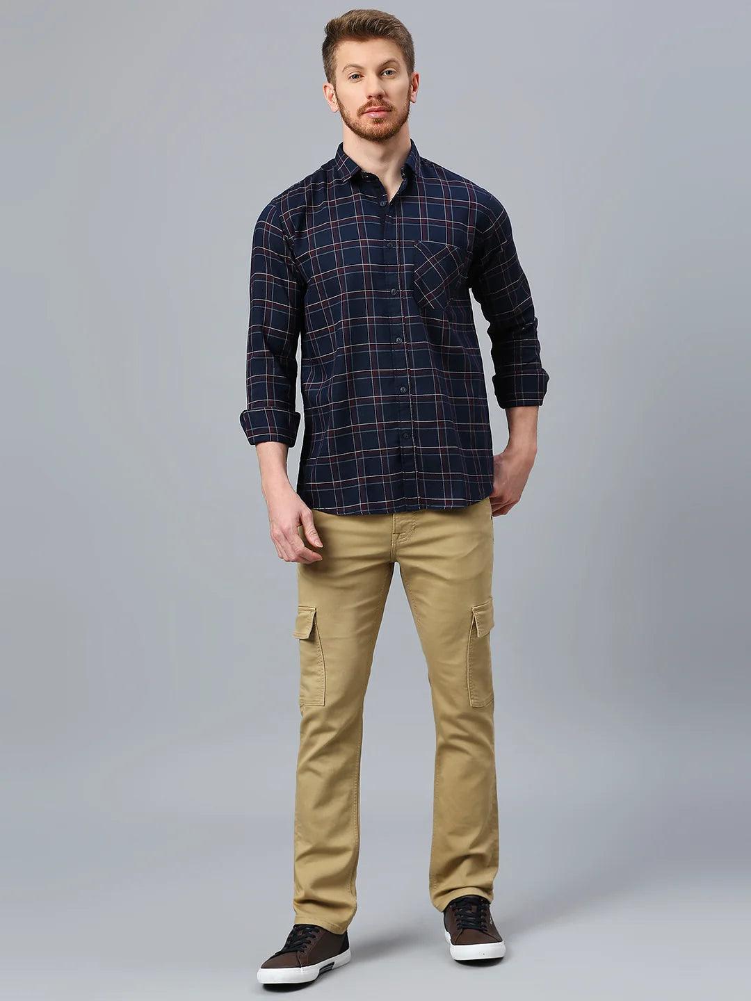 Navy Checkered Shirt