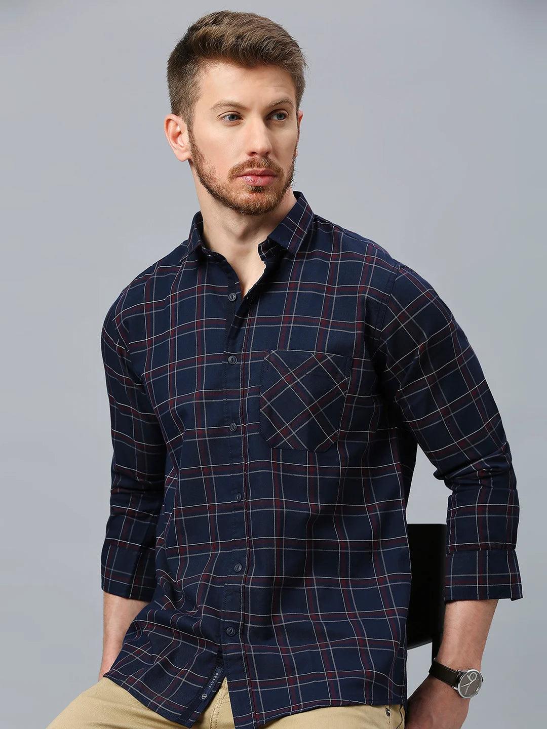 Navy Checkered Shirt