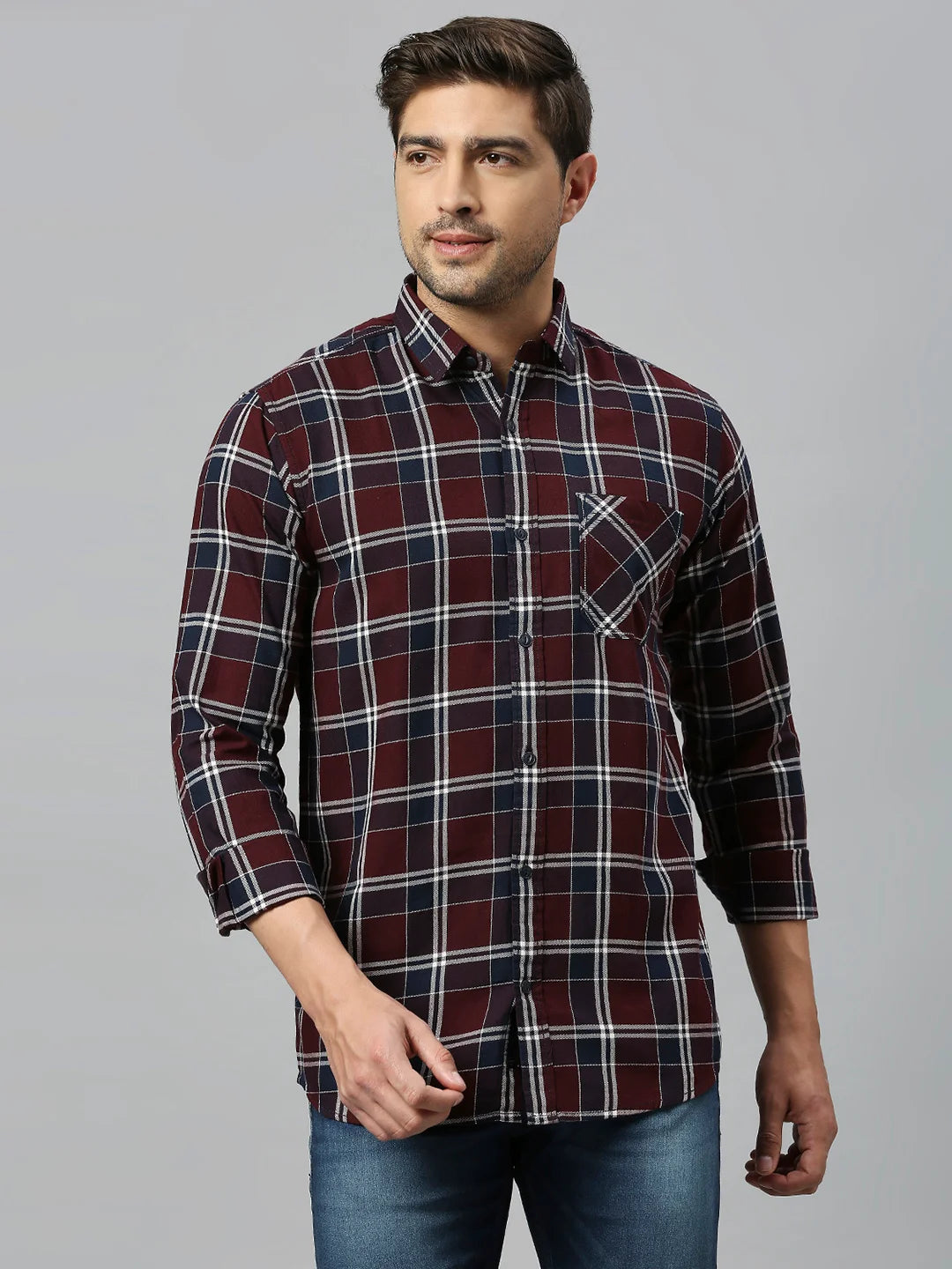 Maroon Checkered Shirt