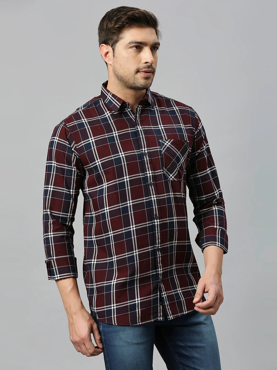 Maroon Checkered Shirt