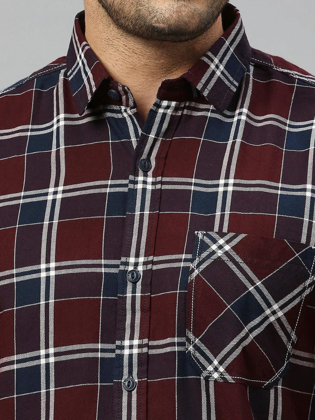 Maroon Checkered Shirt