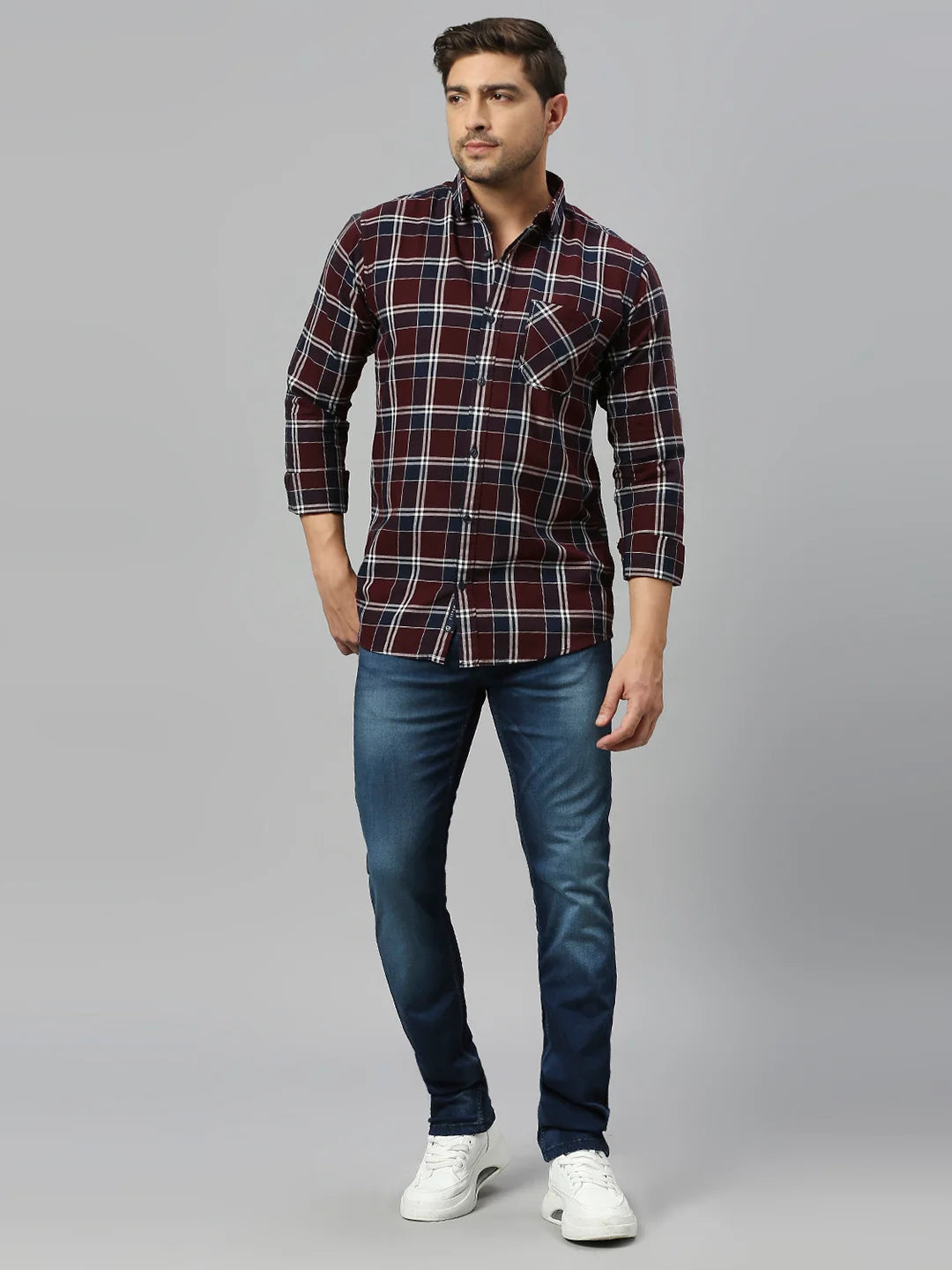 Maroon Checkered Shirt