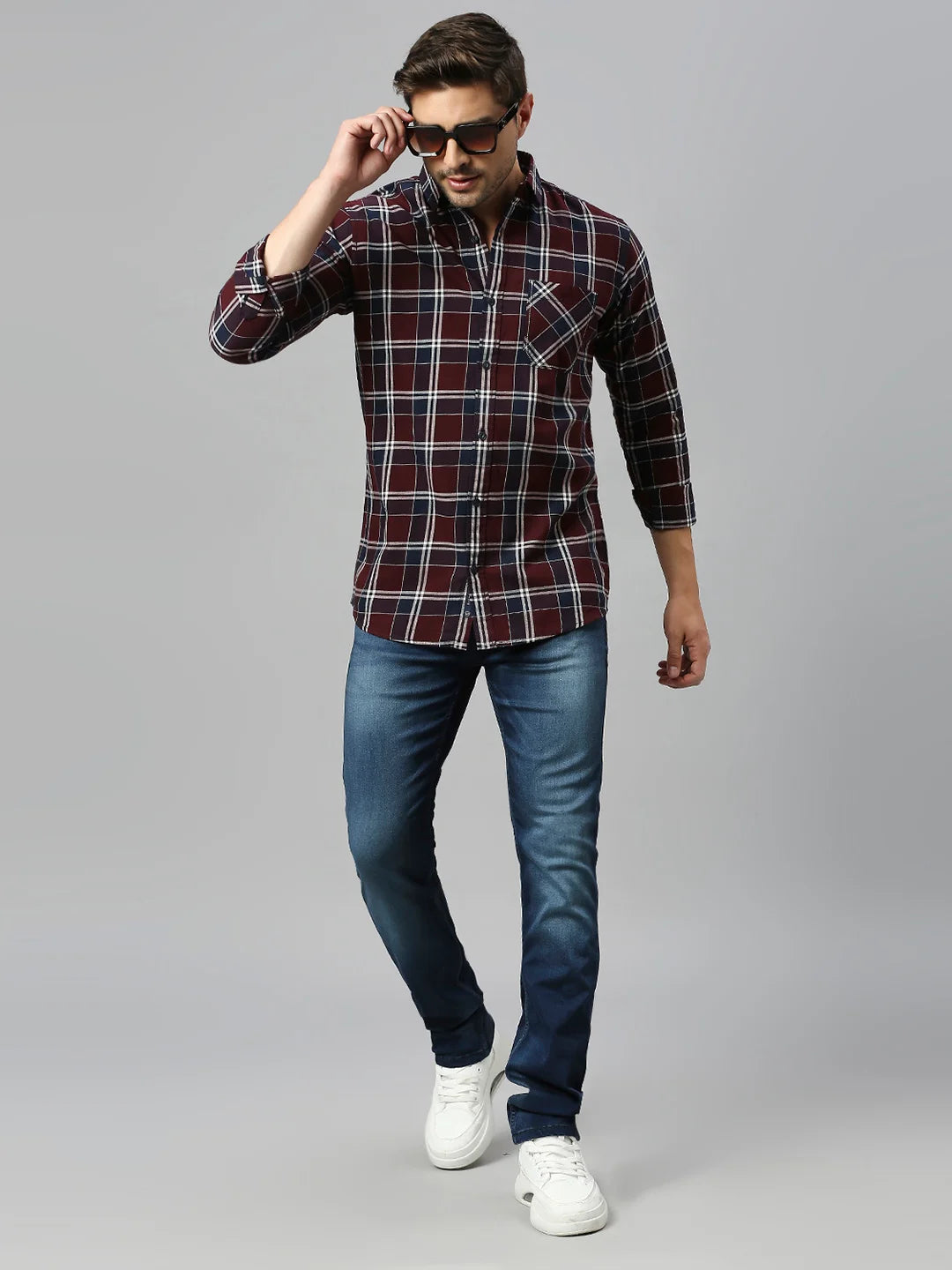 Maroon Checkered Shirt