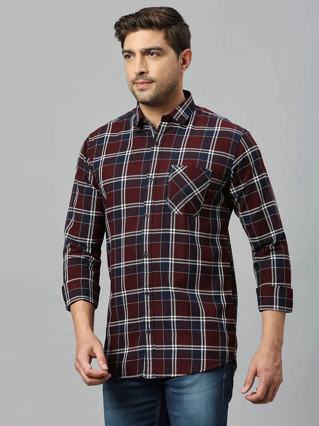 Maroon Checkered Shirt