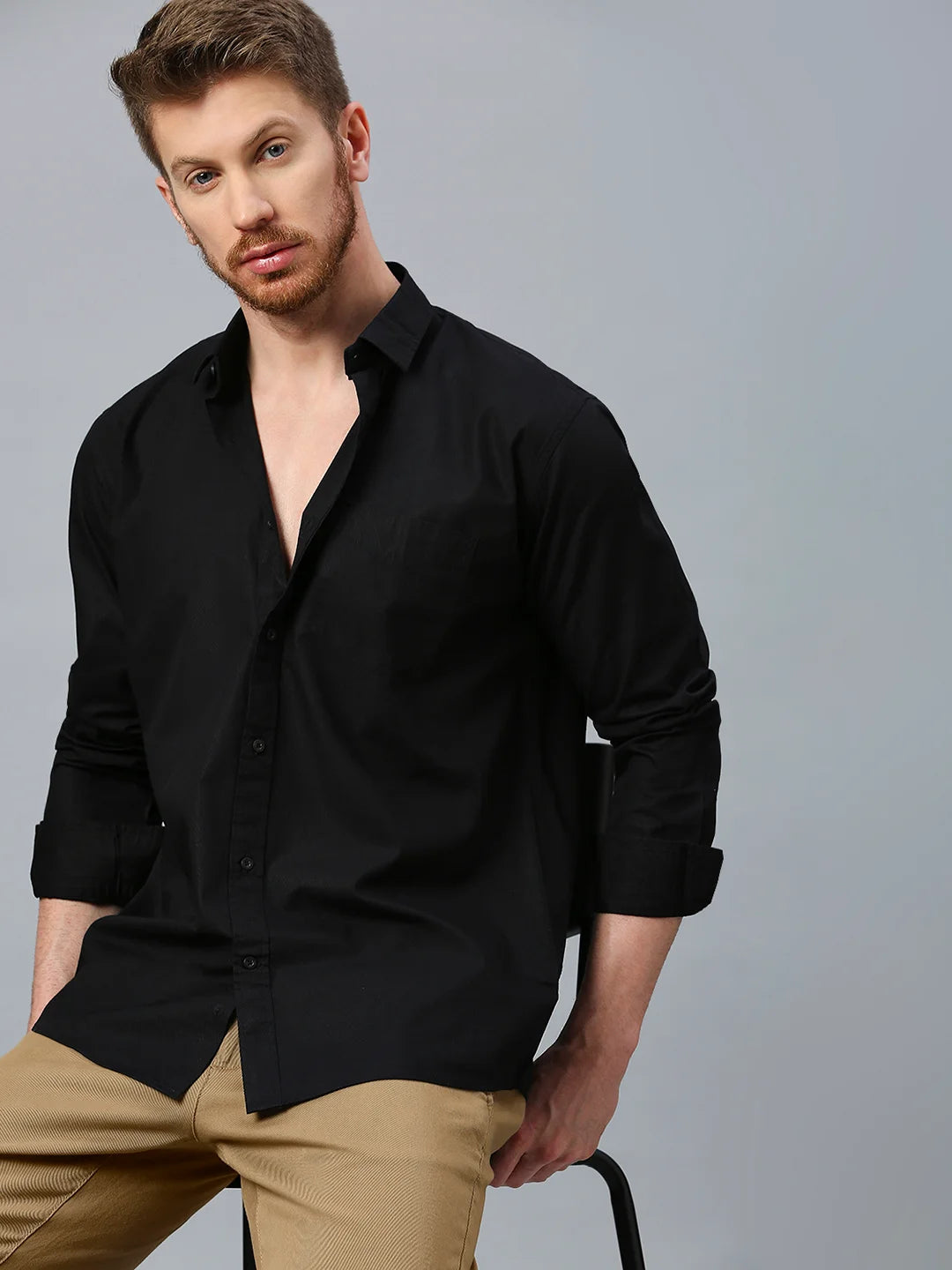 Black Plain Shirt