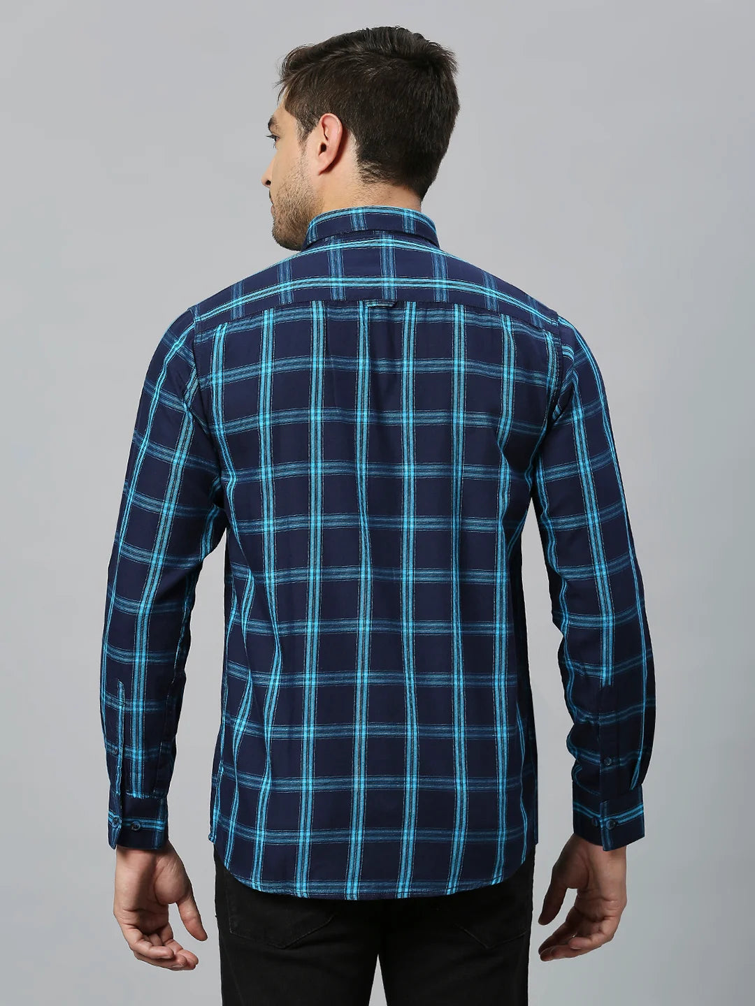 Navy Checkered Shirt