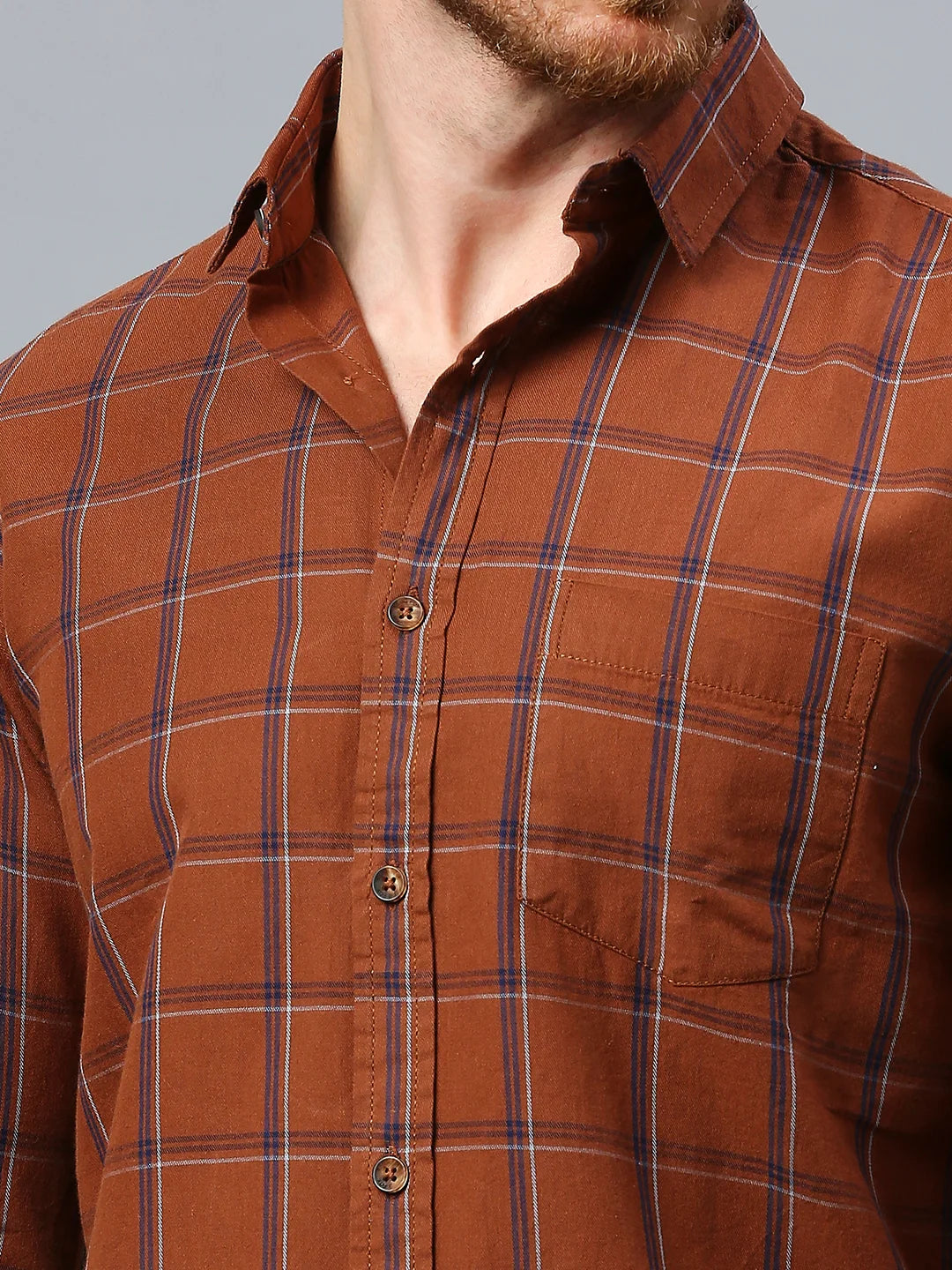 Brown Checkered Shirt