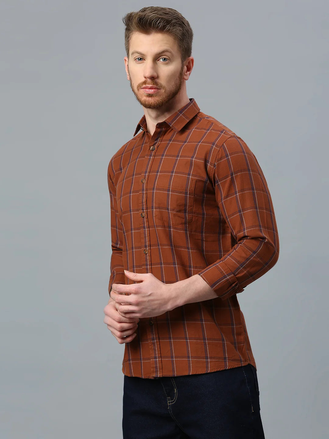 Brown Checkered Shirt