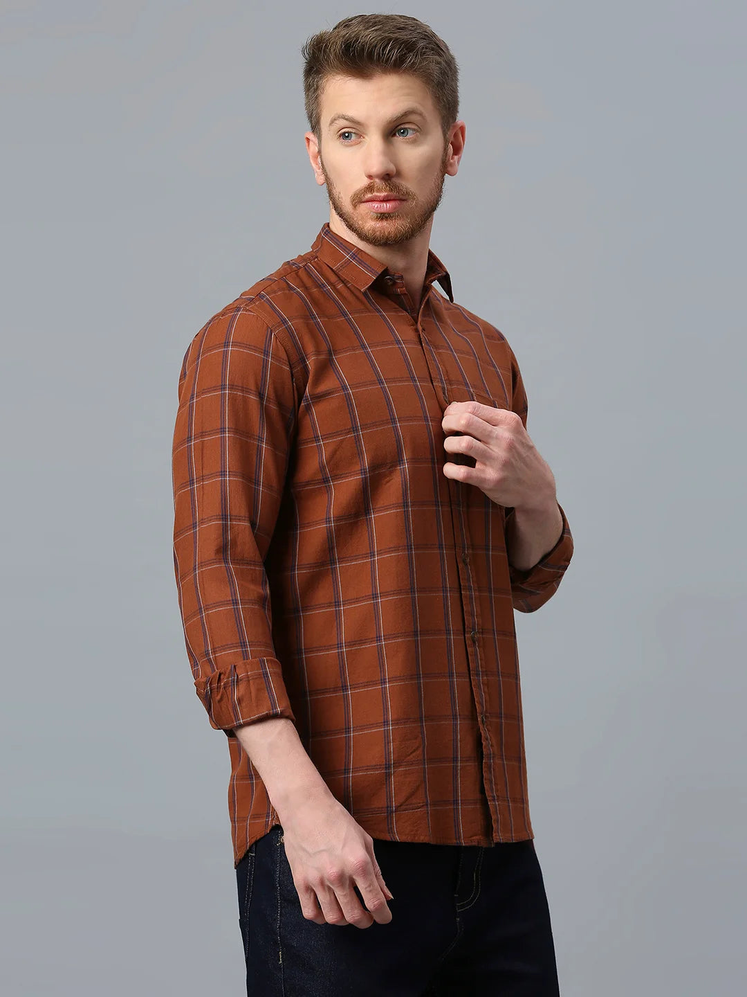 Brown Checkered Shirt