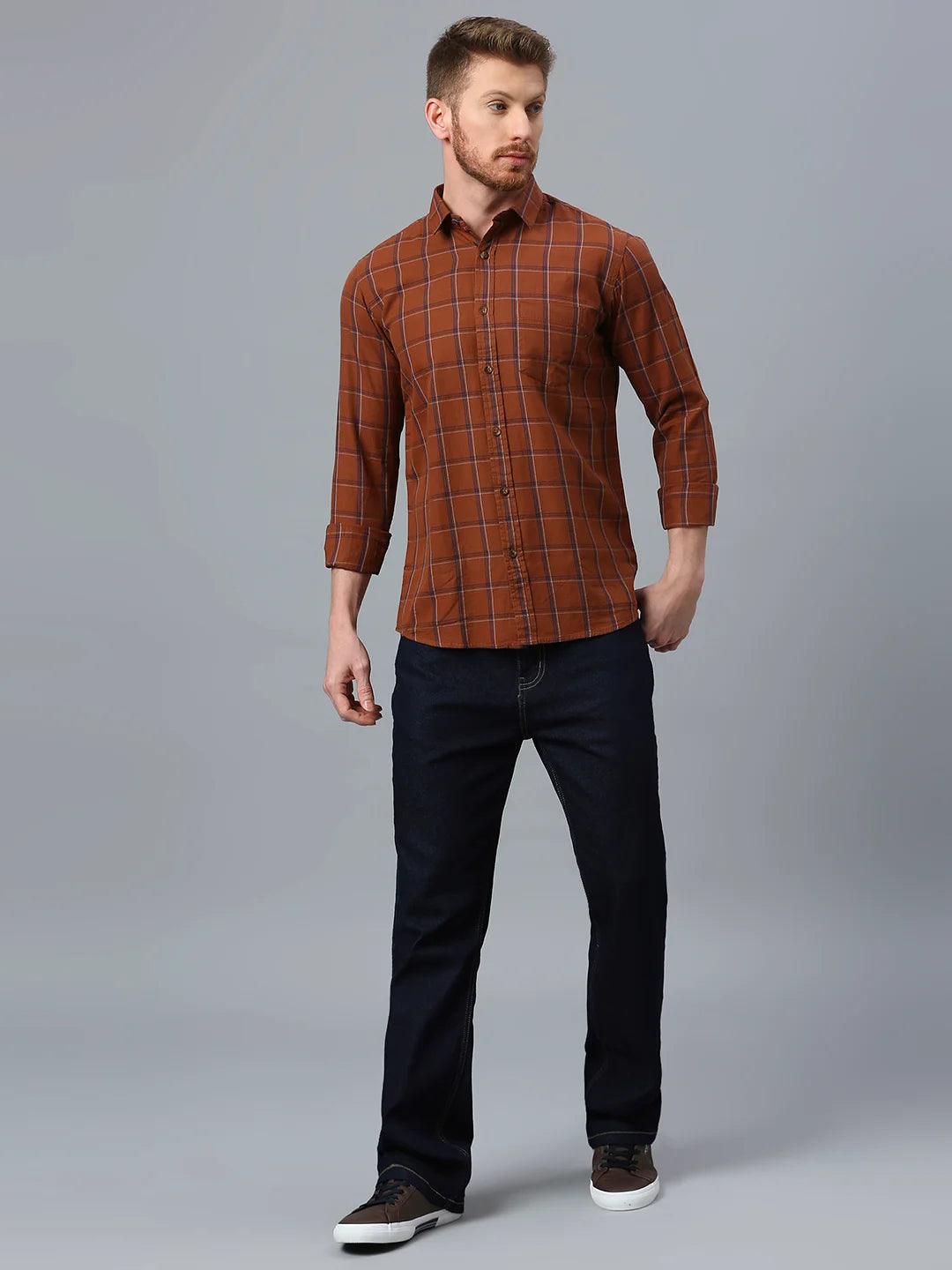 Brown Checkered Shirt