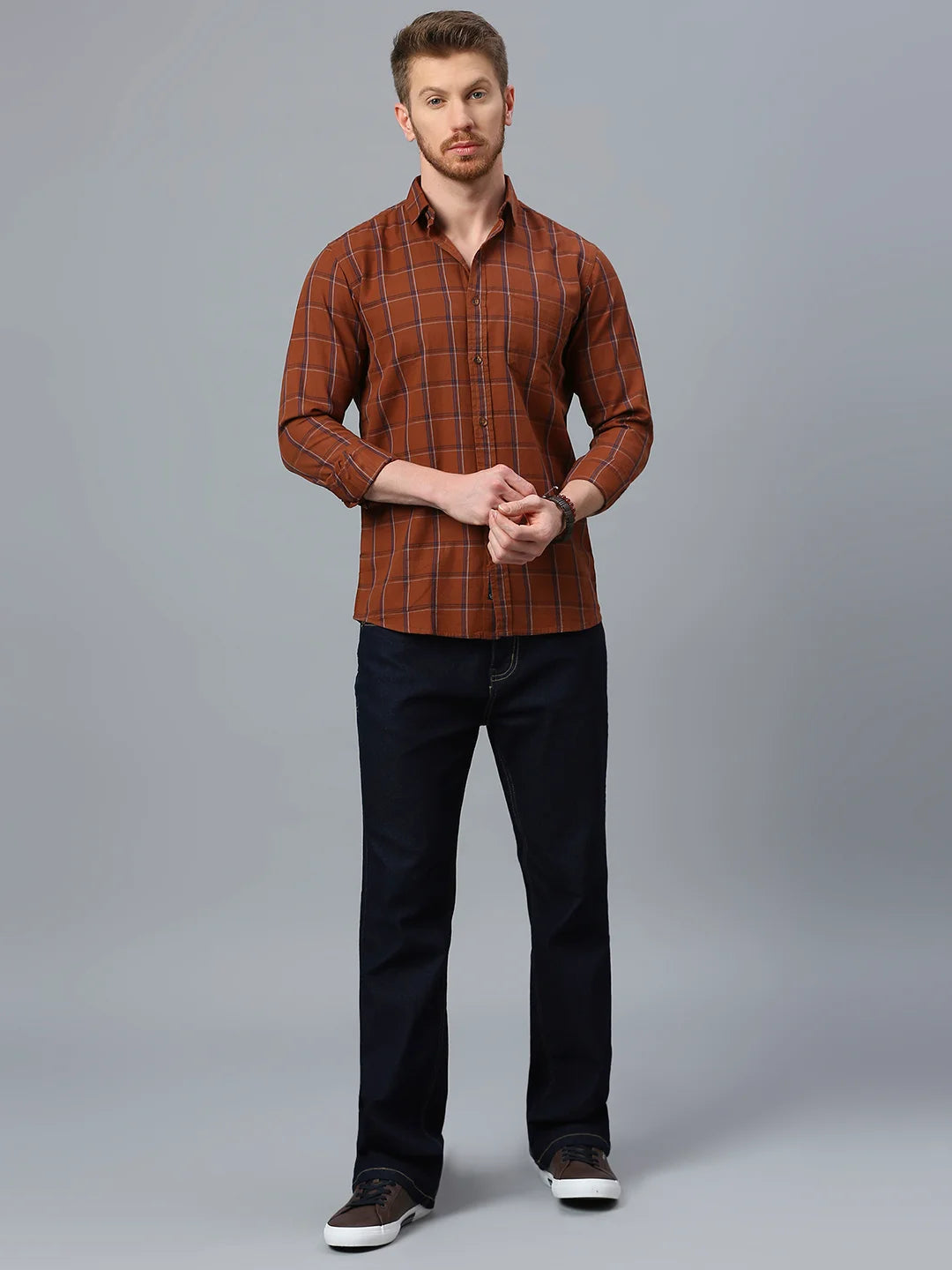 Brown Checkered Shirt